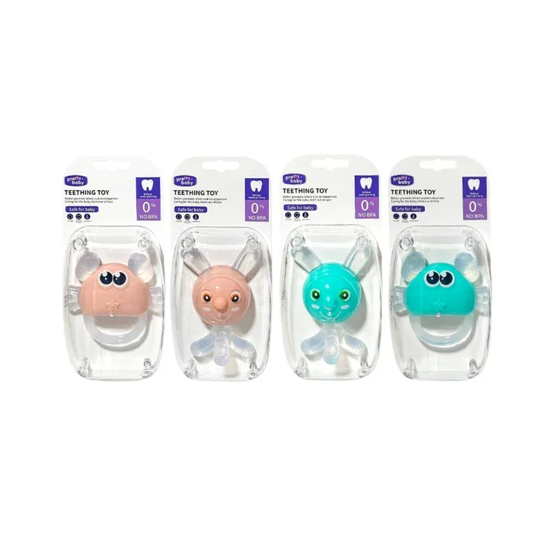 Teether, listed in pink. green