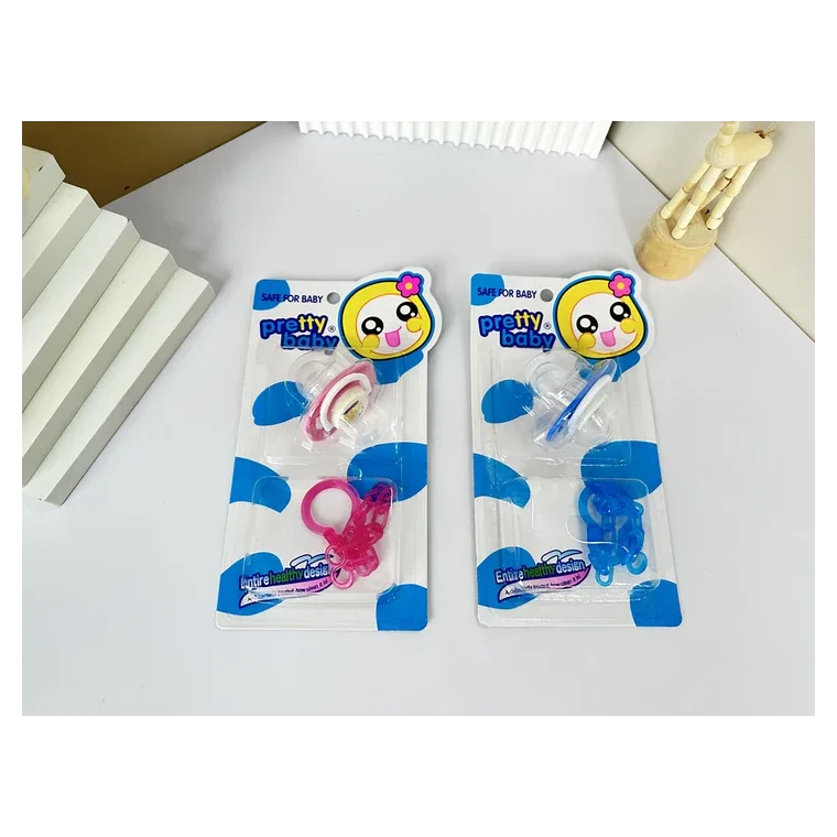 Woven tape Pacifier chain, listed in ink, blue