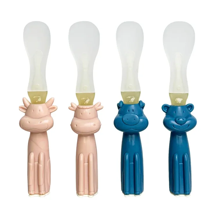 Newborn spork and spoon set, listed in pink, blue, khaki, white
