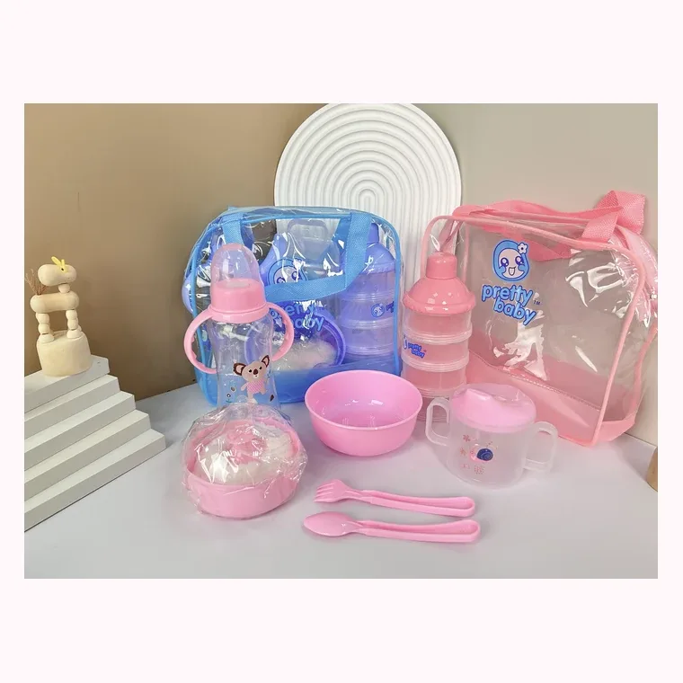 PP Bag Baby Bottle set 7-piece set, listed in Pink,  Blue