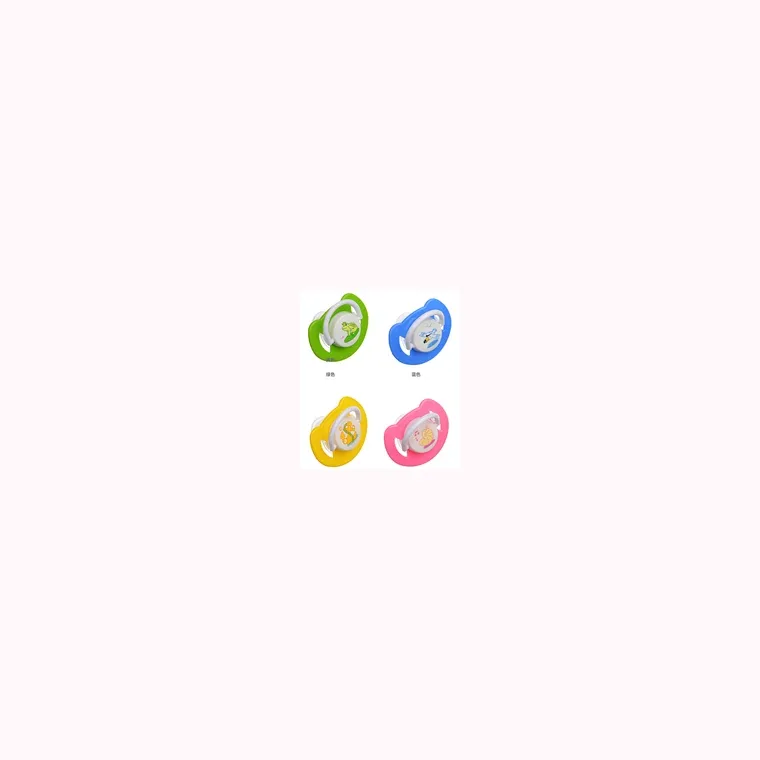 Pacifier, listed in pink, blue, green, yellow