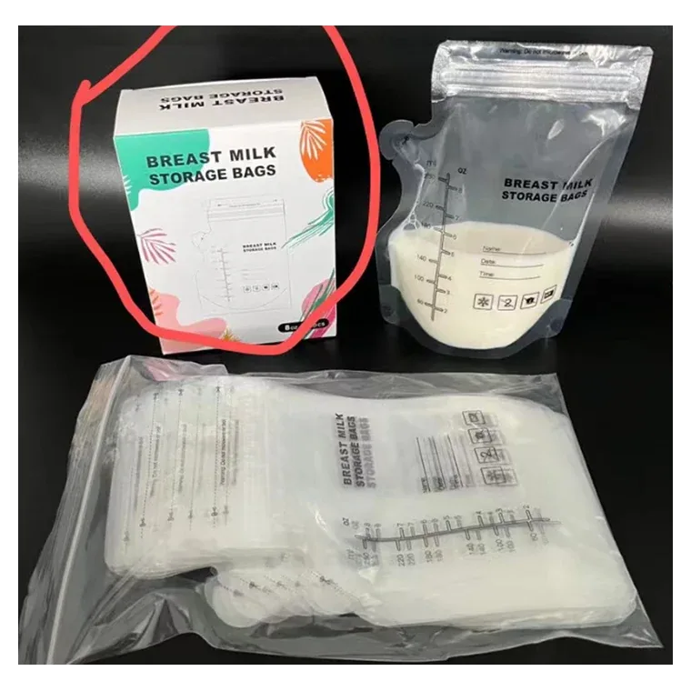 250ml Portable Breast Milk Storage Bag BPA Free, listed in transparent