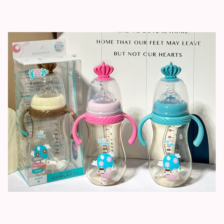300ml wide mouth PPSU Large baby bottle - barcode 1553, listed in pink, blue, khaki