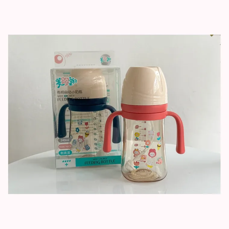 240ml Tritan modified anti-colic baby bottle with handle, listed in Assorted