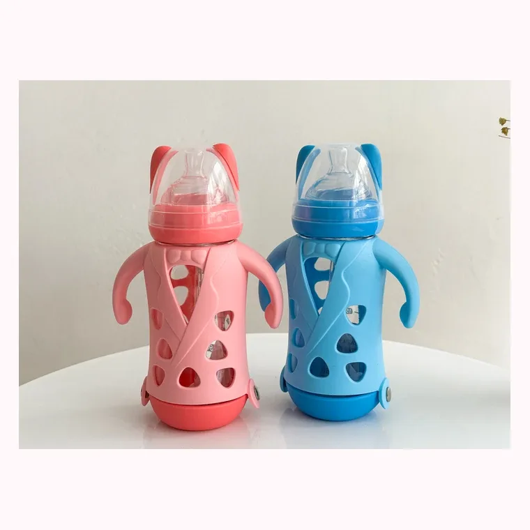 240ml cute glass bottle, listed in Pink,blue