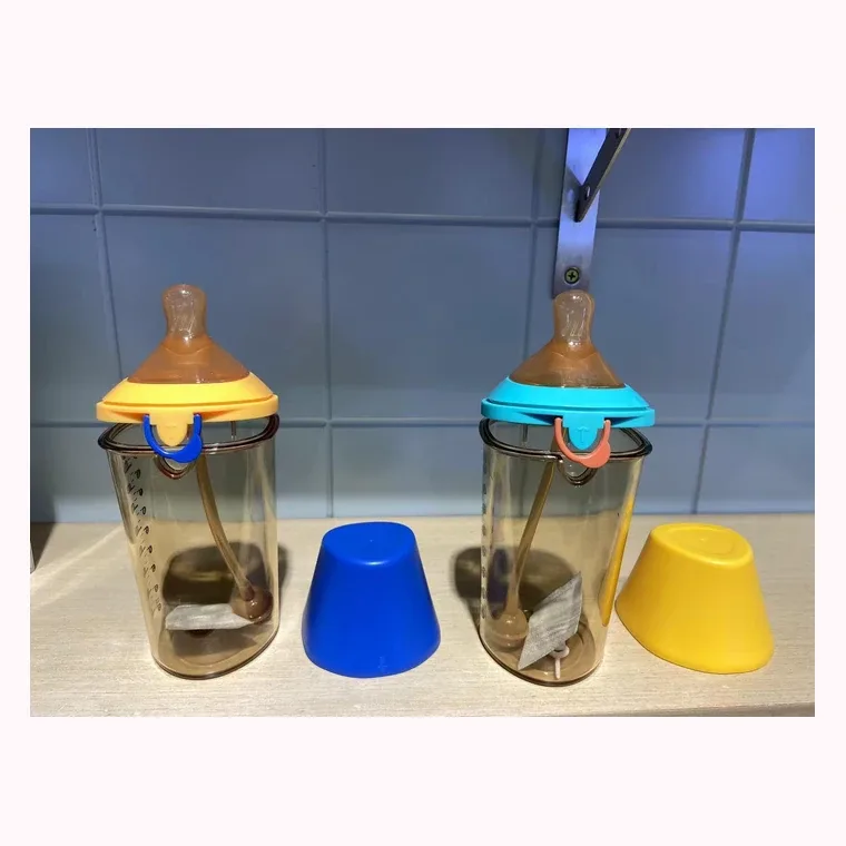 Flip top bottle, listed in yellow, blue