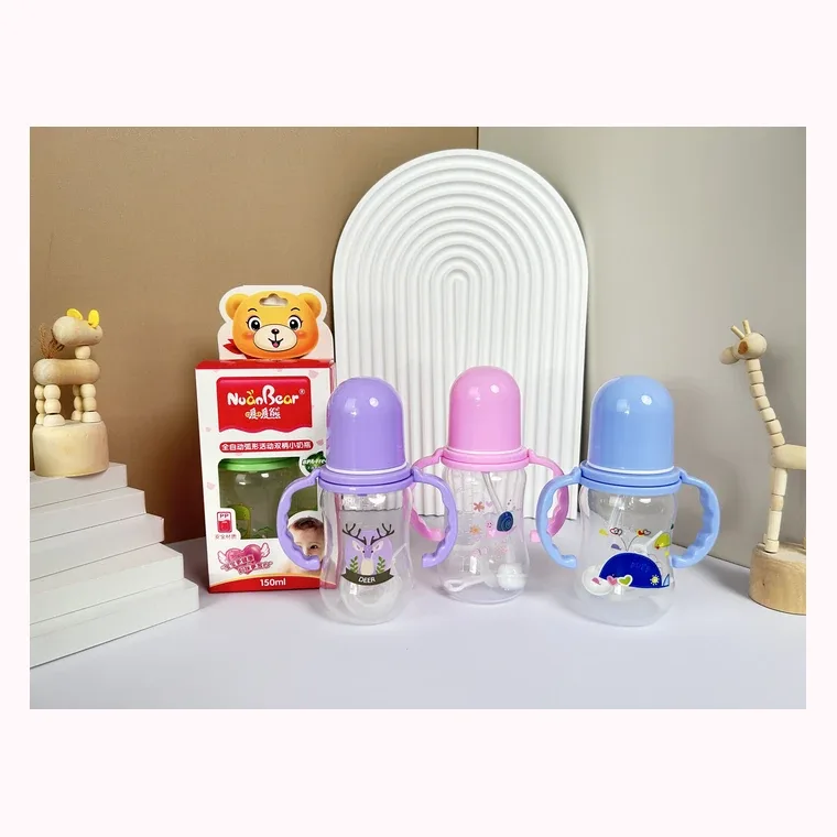 150ml rotating double handle anti-colic arc large bottl, listed in Pink,  Blue,  Green,  Purple