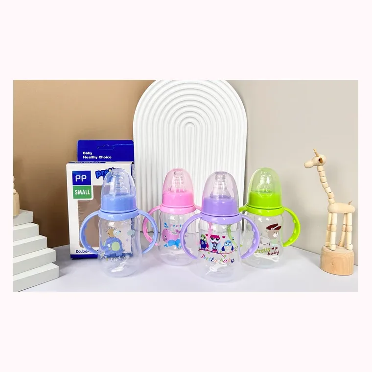 150mL handle anti-colic arc small bottle without straw, listed in Pink,  Blue,  Green,  Purple