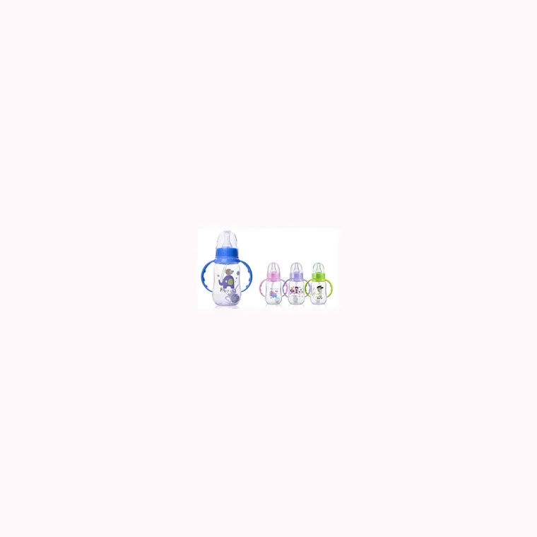 150mL handle anti-colic arc small bottle with straw, listed in Pink,  Blue,  Green,  Purple