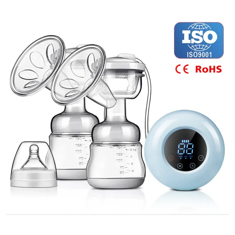 Double-sided electric breast pump - lemon style English packaging, listed in pink, blue, white, yellow
