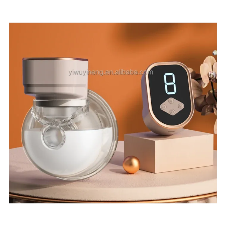 Wearable Breast Pump-English Packaging, listed in Apricot, light green