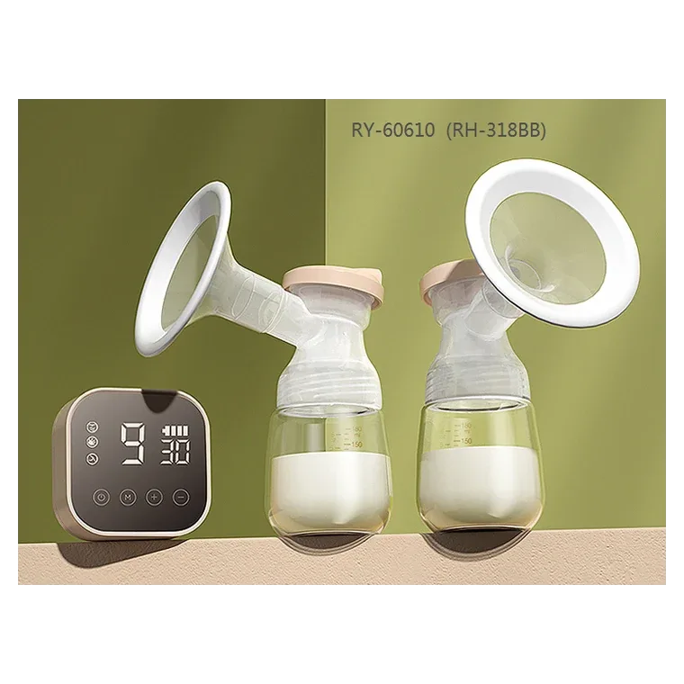 Electric Double Wide neck Breast Pump - English, listed in blue