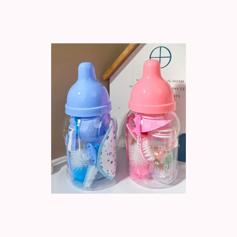 Bucket set of baby bottles 8-piece set, listed in Pink,  Blue