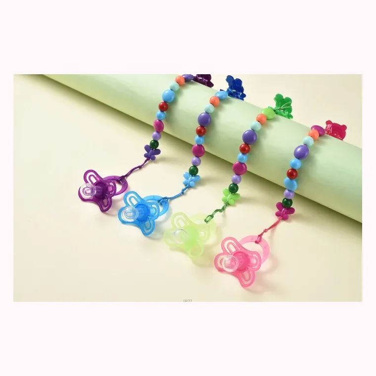Butterfly-type comfortable pacifier ---- colorful beads (round head), listed in pink, blue, green, purple
