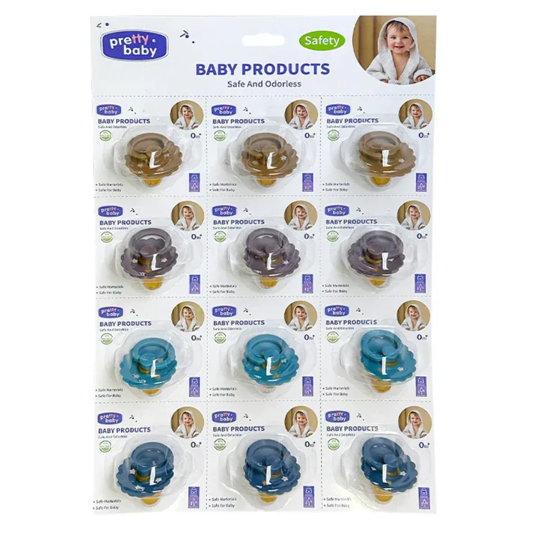 Flower-shaped pacifier - 12PCS1 High Calorie (English), listed in pink, blue, green, brown, white